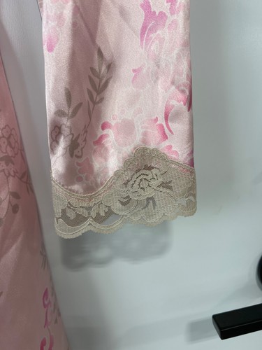Apt 9 Intimates Floral Satin Robe Nightgown Set Womens M/L Lace Trim Sleepwear - Picture 7 of 14