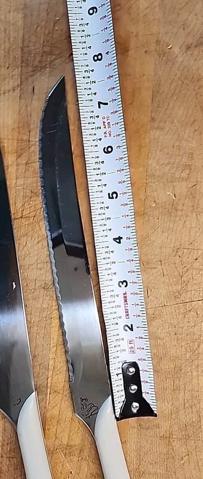 Par de cuchillos de cocina y talla Fiesta blancos genuinos de 7,5-8 pulgadas Foto 3 de 4