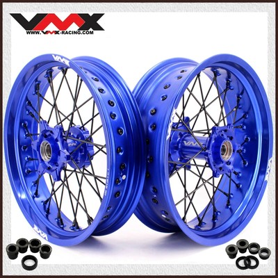 VMX 3.5/5.0 Supermoto Motard Wheels Rim Set Fit KTM EXC F XCF 2003-2025 Blue Rim