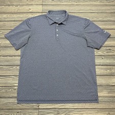 Johnnie-o Men s Short Sleeve Polo Shirt Size XL Twilight Blue All Over Print