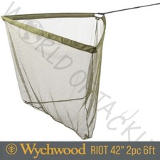 Wychwood Landing Net Riot 42 Inch and 2 Piece 6ft Carbon Handle Carp Fishing