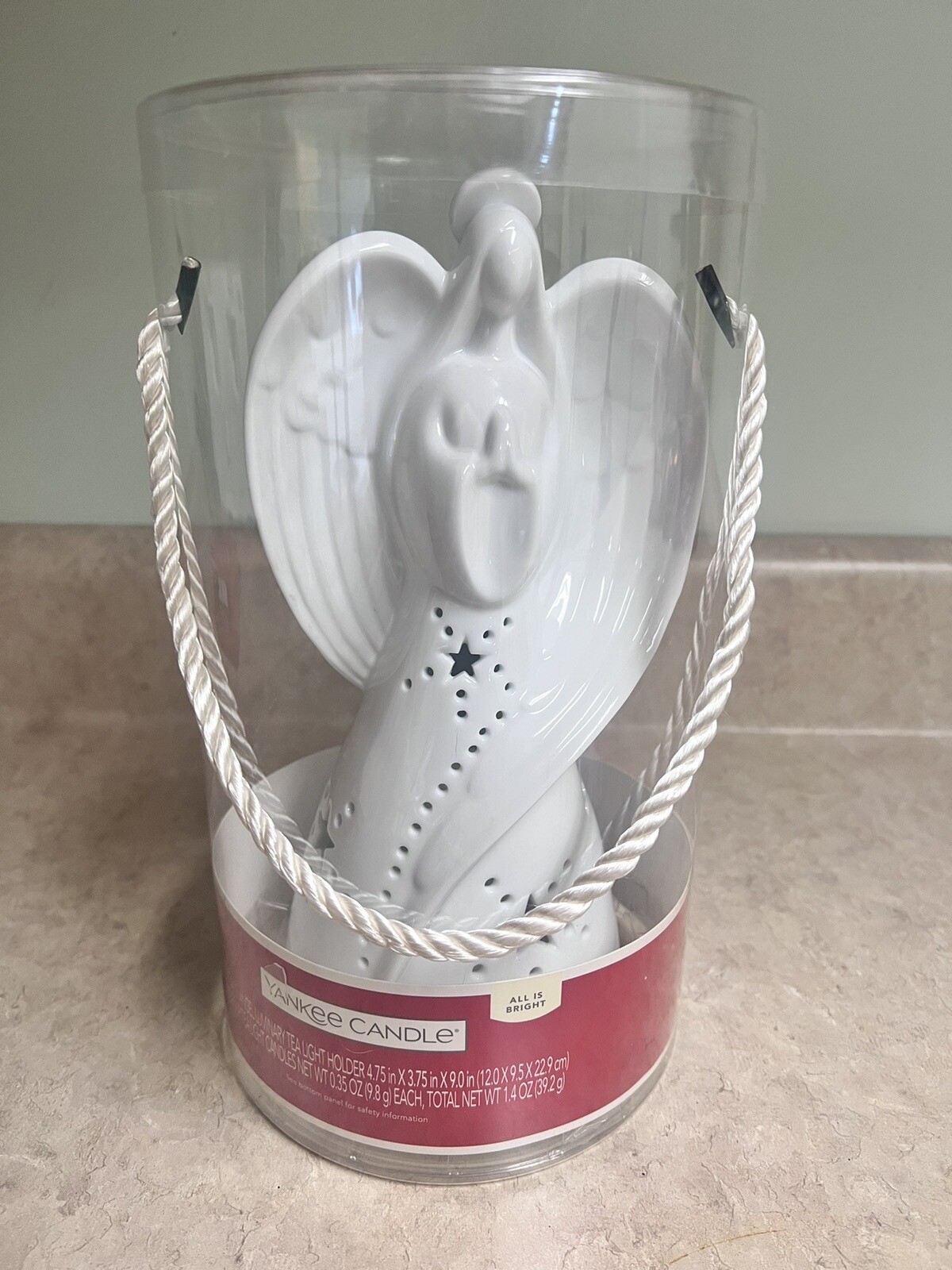 Christmas Yankee Candle All Is Bright Angel Luminary Tea Light Holder