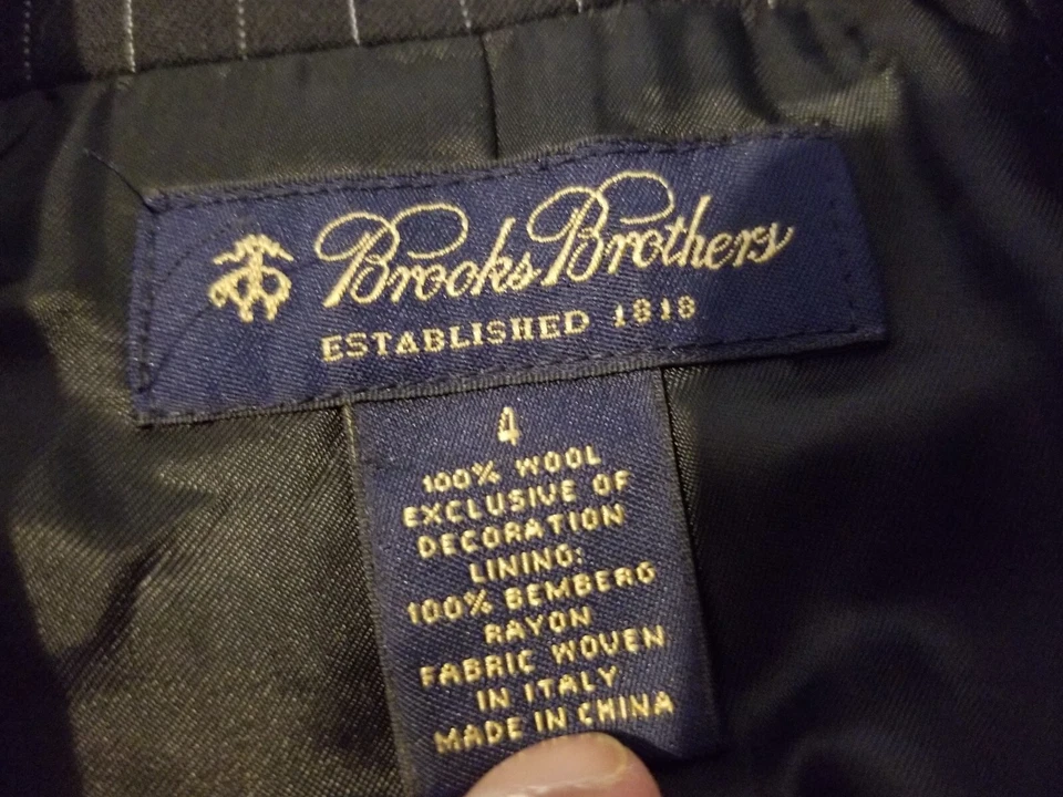 女式 Brooks Brothers 羊毛夹克外套 4 黑色棉 — 第 4/4 张图片