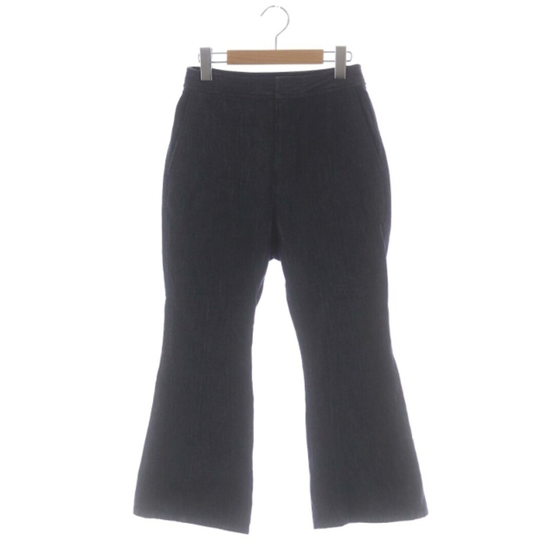 Adore Bell Denim Pants Bootcut Switch Faux Leather 36 Navy Black 