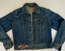 Vtg 70s Lee 101-j Denim Jacket Chore Work Riders Western Cowboy Blue Barn Sz 7/8