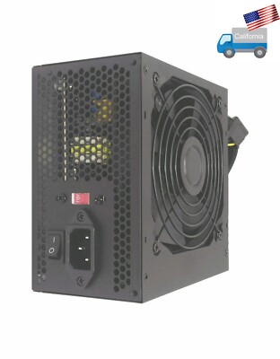 New Black 750W 2x PCIE 5x SATA 120mm Fan ATX 12V Intel/AMD Ryzen PC Power Supply