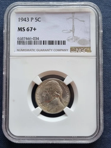 1943 P Jefferson Nickel 5c NGC MS67+ UNCIRCULATED #78947