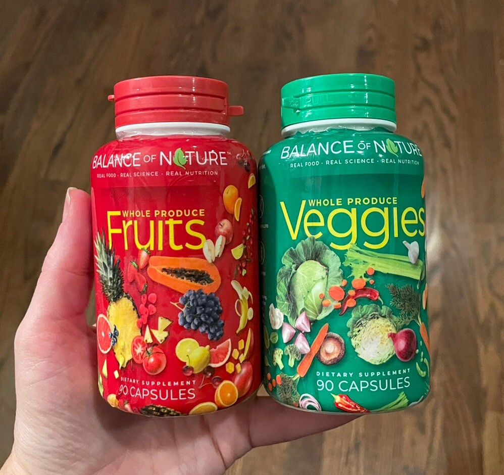 Balance of Nature Fruits & Veggies Whole Food Supplement 90 caps each