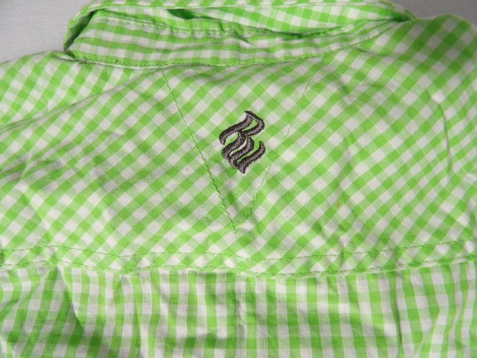 Camisa Roca Wear Niños Jóvenes Nueva Verde Blanca A Cuadros Talla Pequeña 8 Cuello Hip Hop Foto 4 de 4