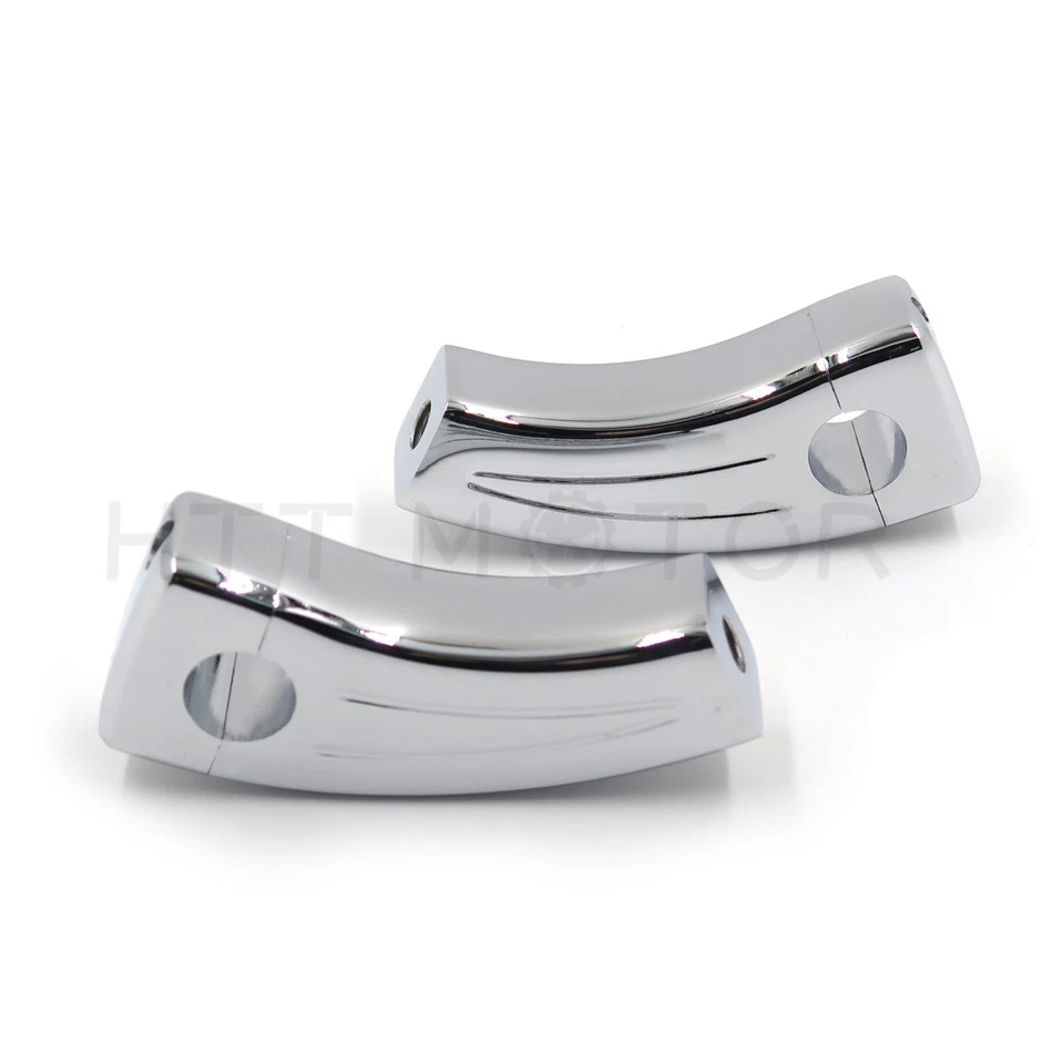 Par de ELEVADORES TIRAR RETROCESO MANILLAR CROMADO 3.5" PARA HONDA YAMAHA SUZUKI 7/8" 22mm Foto 4 de 4