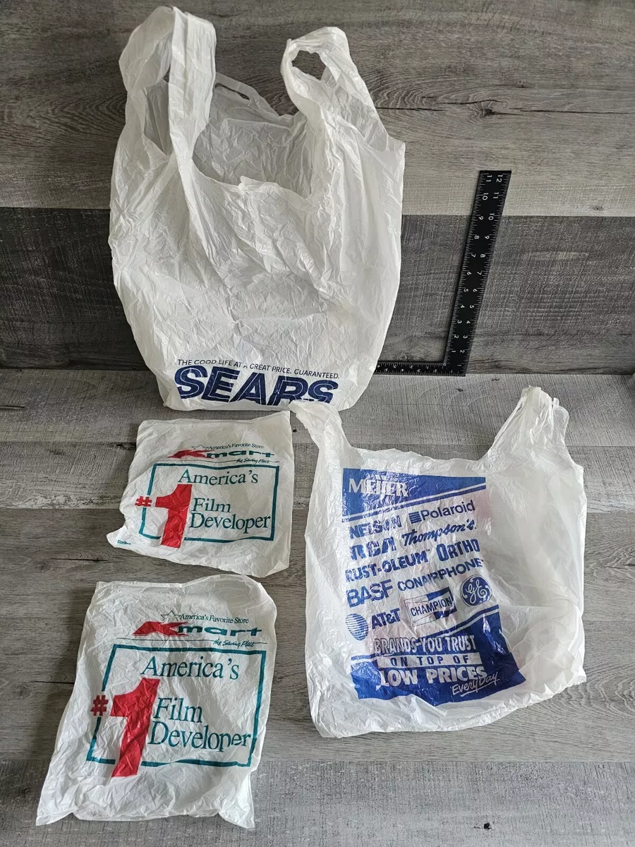 Vintage Department Store Advertising Shopping Bags 1980s Kmart Sears + Lot  Of 4