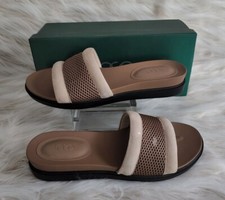 LOGO Lori Goldstein Melanie Mesh Band Slides Sandals8.5, 9, 9.5 Toffee NIB