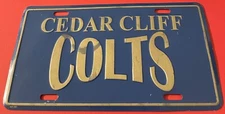 Cedar Cliff High School Colts Booster License Plate Camp Hill Pennsylvania