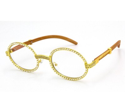 Hip Hop Men Sunglasses Clear Lens Rap Rapper Fashion Designer Shades Rhinestone