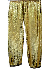 Pants -GOLD SEQUIN -Wide Leg Pants w/bugle beads at bottom - FREE SHIPPING