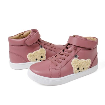 Girls Shoes Old Soles Teddy Pink Leather Mid Top Casual Shoes