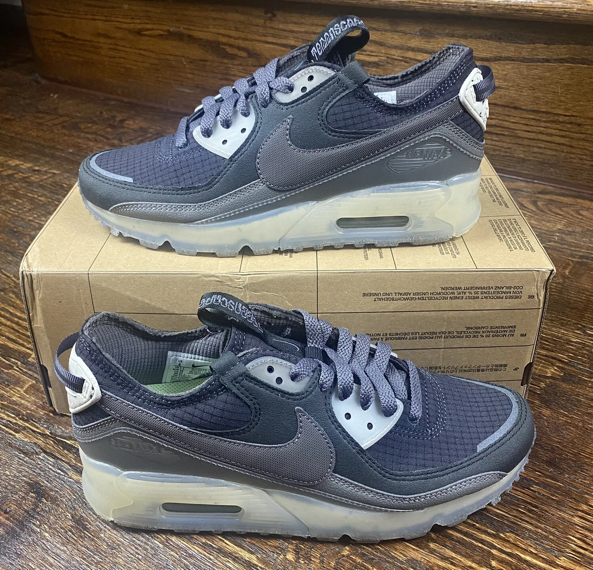 Nike Air Max 90 Terrascape Black Thunder Grey Shoes DH5073 001 Women s 8 NO LID