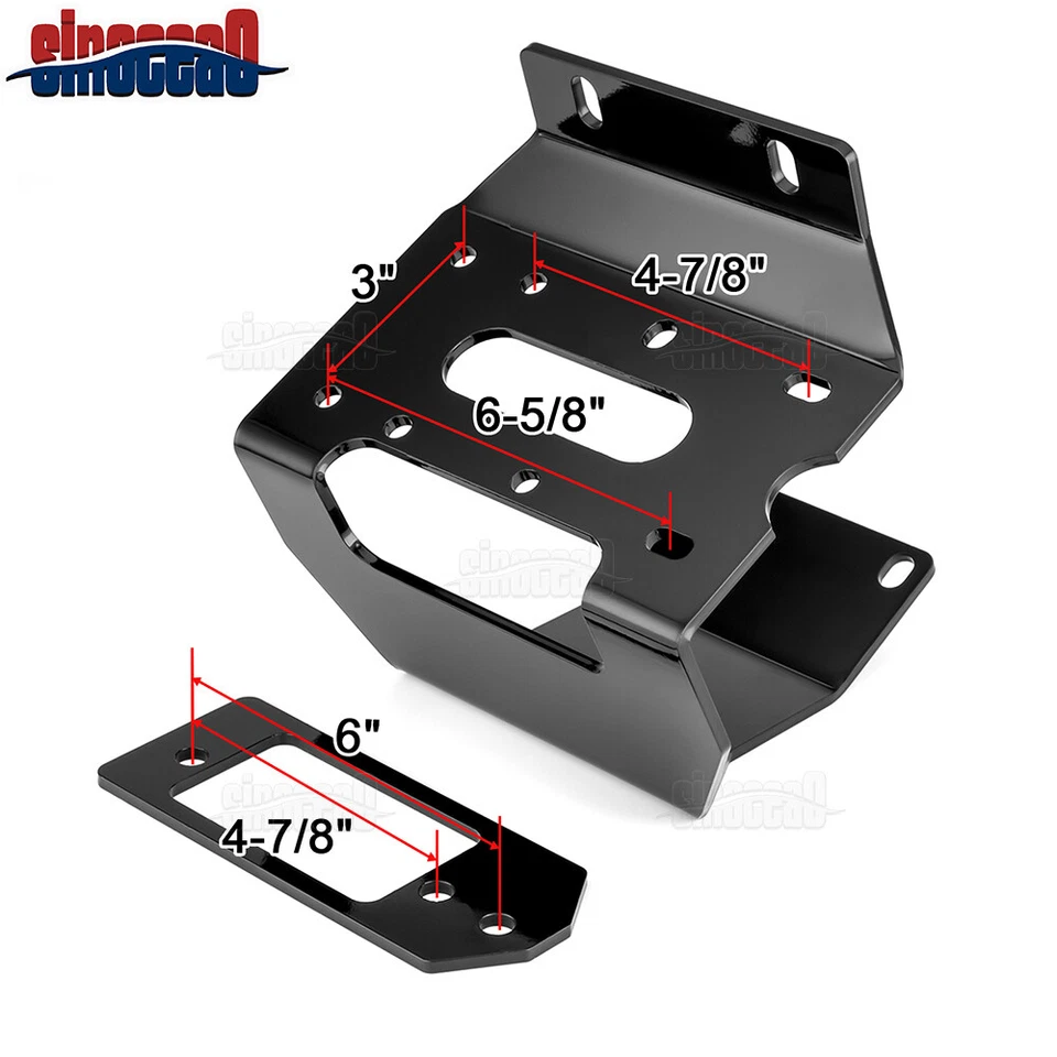 Kit de placa de montaje de cabrestante de parachoques delantero negro para Honda Pioneer 1000/1000-5 2016-2025 Foto 4 de 4