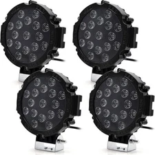 2/4PK  7"inch Round LED Work Light Bar Pods Driving Fog Headlight Truck Off Road