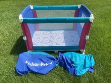 Vintage 1992 Fisher Price Play Pen Pack N Play Travel Bassinet
