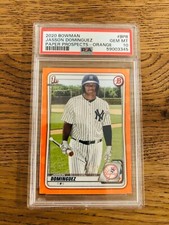 2020 Jasson Dominguez Bowman #BP-8 1st Paper Prospects Orange 24/25 - PSA 10