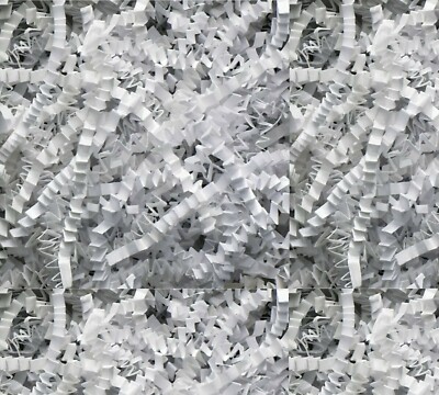 CRINKLE geschreddertes Papier Geschenkkorb Füller WEISS Zickzack QUALITÄT Box Verpackung UK