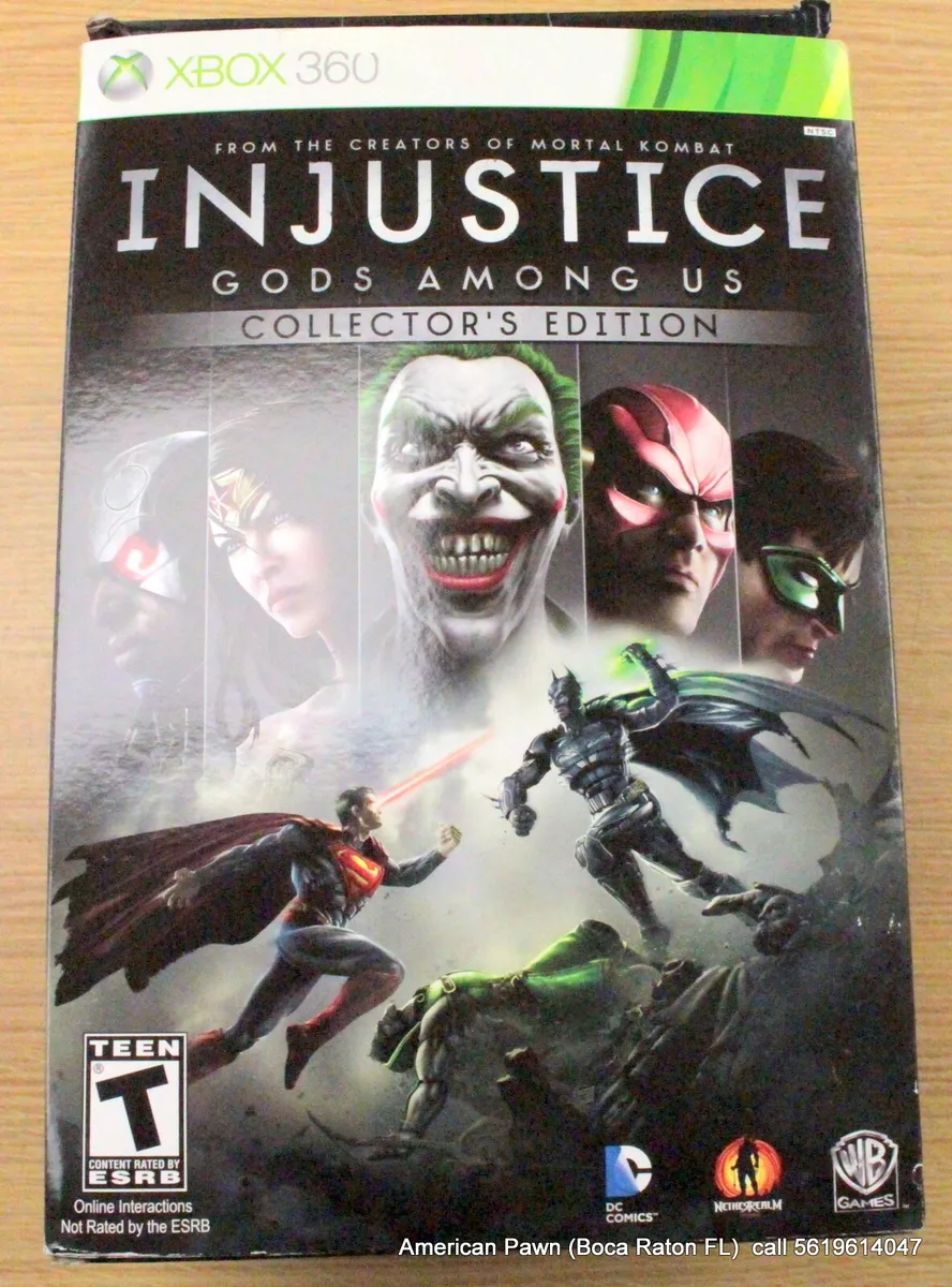 Injustice Gods Among Us Collector's Edition Xbox 360 Statue Comic & Game  *READ*