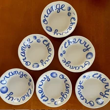 Set of 6 Wood & Sons Fine Tableware Plate Dish Bowl Orange Cherry Blue