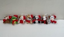 7 Stuffed Animal Plush Christmas Ornaments 2.5  