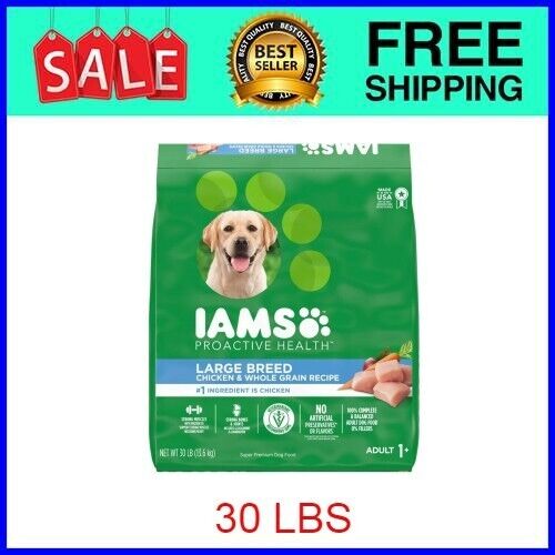 IAMS Proactive Health Chicken and Whole Grain Recipe Dry Dog Food, 30 lb Bag - Picture 1 of 7