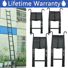 Telescopic Ladders with Hooks 3M to 6M Aluminuim Extendable Extension BLACK AAA+