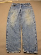 Carhartt Size 36x32 Mens Blue 100 Cotton Zip Fly Pockets Straight Jeans 045