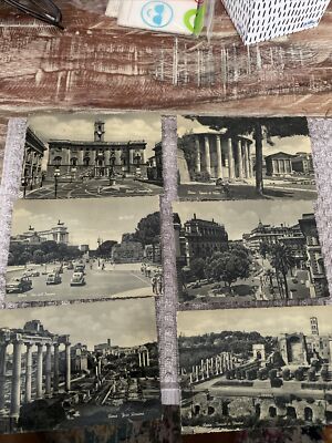 6 Postcard Lot.  Roma, Italy Vintage Postcards. Not Postmarked. 3