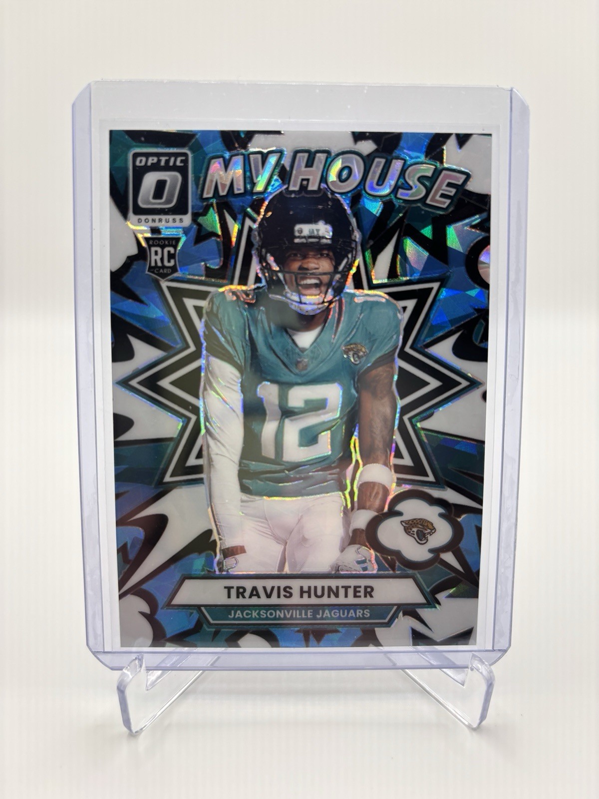 Panini Optic 2025 My House! Travis Hunter #3 Blue cracked Ice /55 RC Jaguars