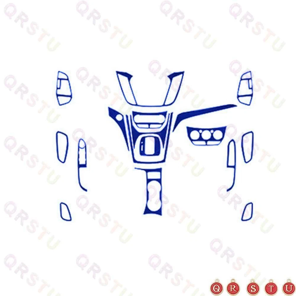 17X Blue Carbon Fiber Interior Full Set Cover Trim Kit For Ford Escape 2013-2016 - Изображение 2 из 4