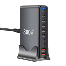 800W GaN Charger USB C Fast Desktop 10-port USB Type C PD3.1 Charger Fast