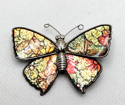 Butterfly Pendant 2''x1.5'' inch with Stab-Through Clasp