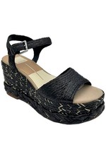 Dolce Vita Adjustable Wedge Sandals Tiago Black