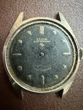 Vintage Elgin Shockmaster Self-Winding Automatic Black Dial Watch Repair Parts