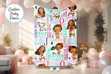 Personalized Baby Princess Moana & Pua Disney Fleece Blanket