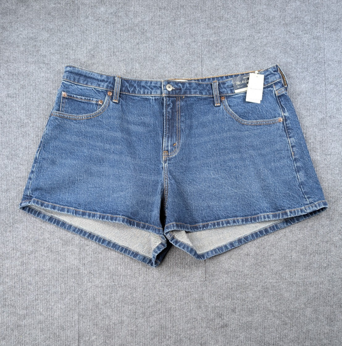 Abercrombie & Fitch A Line Shorts Womens 34 Curve Love Mid Rise Denim Cotton
