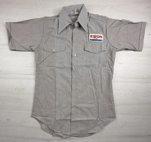 Vtg Red Lion Exxon Gas Station Uniform Shirt Collectible Hickory Stripe USA S