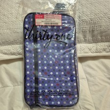 Thirty-one 24/7 Case AG72 Playful Pop Crosshatch With 2 Hang It Up Key Fob New