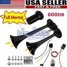 Super Loud Train Electric Air Horn 600DB Dual Trumpets Car Truck Boat Speaker