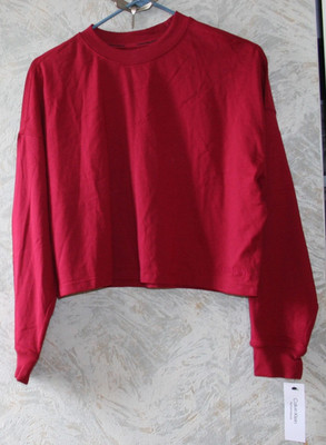 NWT CALVIN KLEIN Performance t-shirt top.Size XS.Wine.Long sleeves.Logo.Cotton.