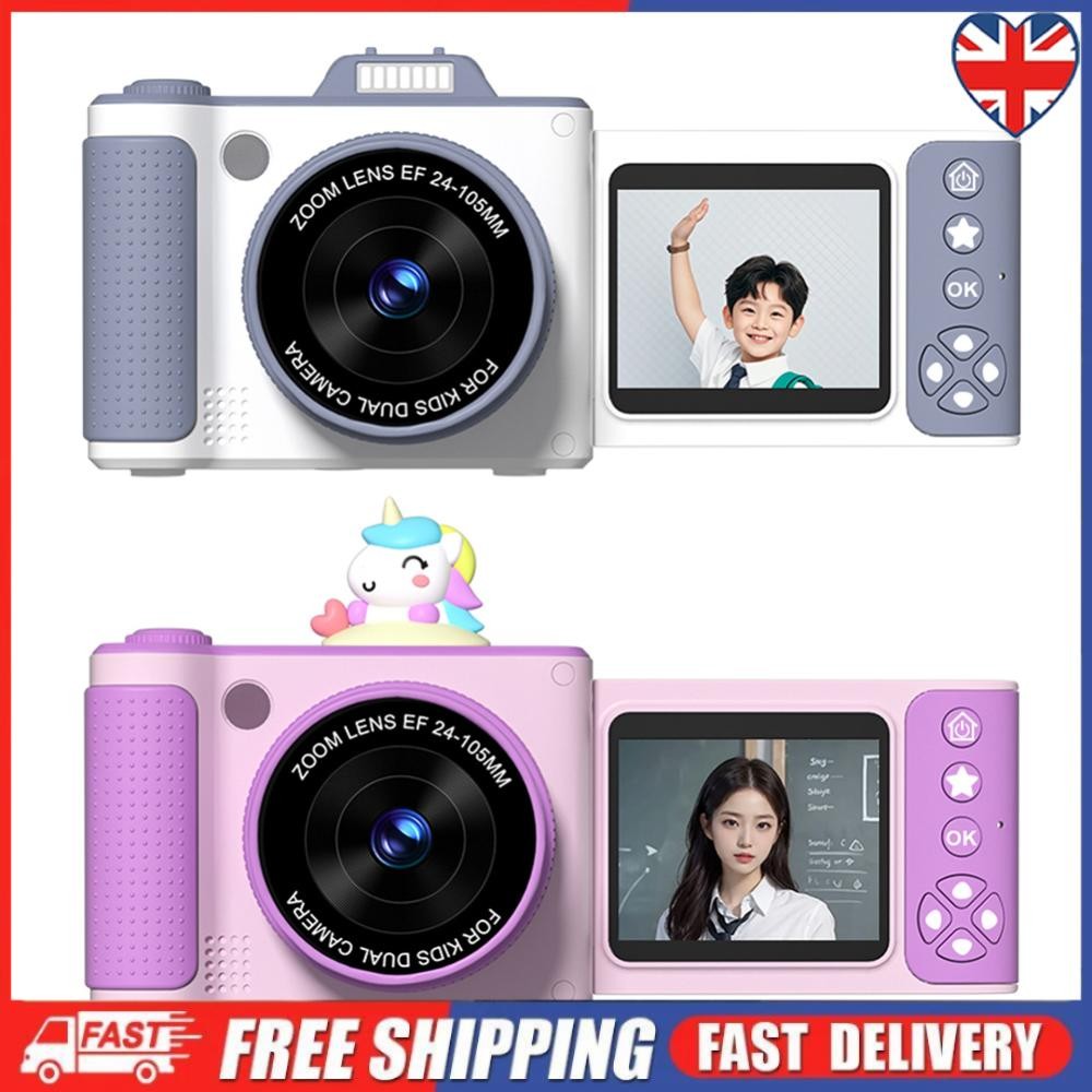 Selfie Digitalkamera 180° Flip 2,4 Zoll Bildschirm Video Camcorder für Mädchen Jungen ~