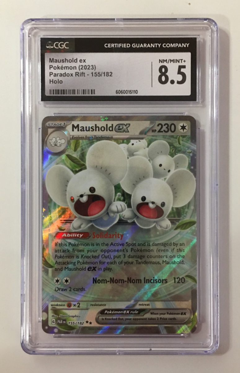 CGC 8.5 Maushold EX Holo SV04 155/182 Paradox Rift Pokemon Card