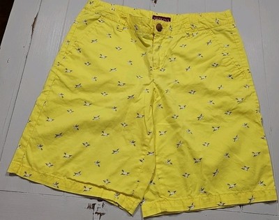 Women's Merona Yellow Bird Print Shorts Size 2 100% Cotton