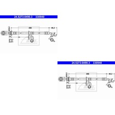 2x ATE Bremsschlauch vorne für Suzuki Splash EX 1.2 VVT 1.0 Swift III MZ EZ