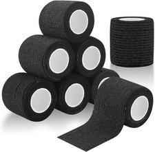 8 Rolls Black Cohesive Bandage Wrap 5cm x 4.5m Self Adhesive Elastic Tape